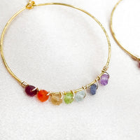 Rainbow Chakra Hoop Earrings