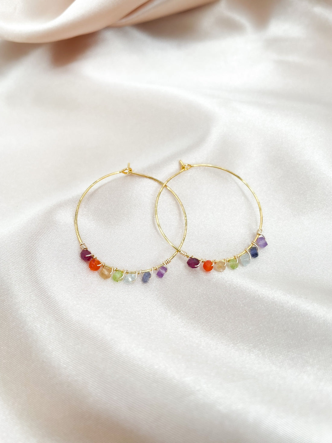 Rainbow Chakra Hoop Earrings