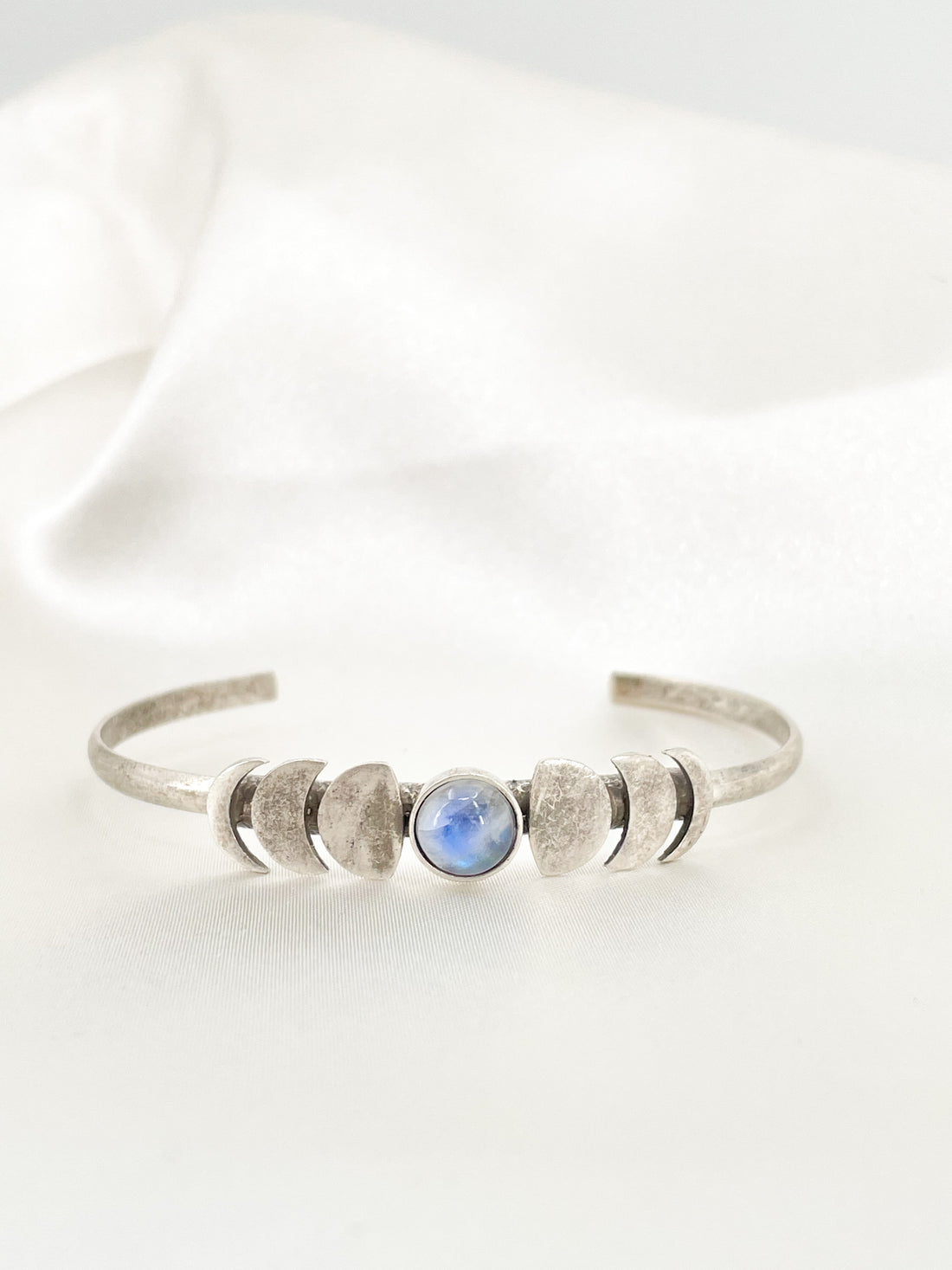 Moon Phases & Moonstone Cuff Bracelet