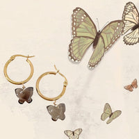 Smoky Quartz Butterfly Hoops